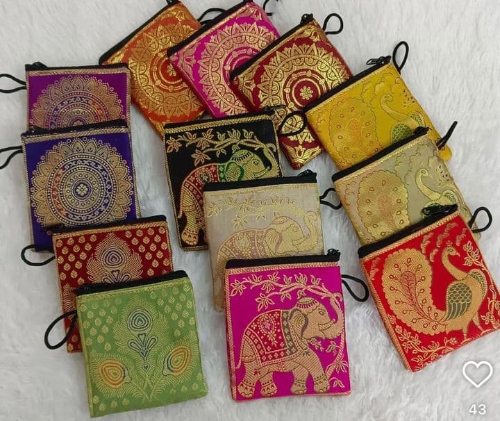 Embroidered Coin Pouch