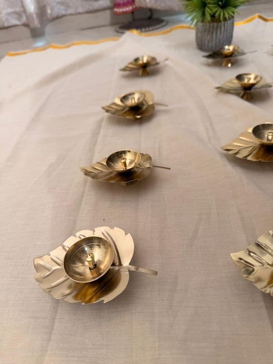 Brass Leaf Diya
